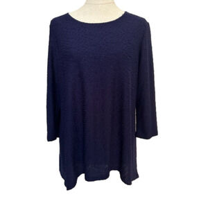Kim Rogers 3/4 Sleeve Sharkbite Tunic Blue
